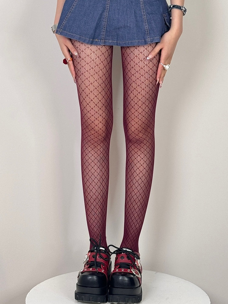 Tights 6 Color Pattern Options Y2K Diamond