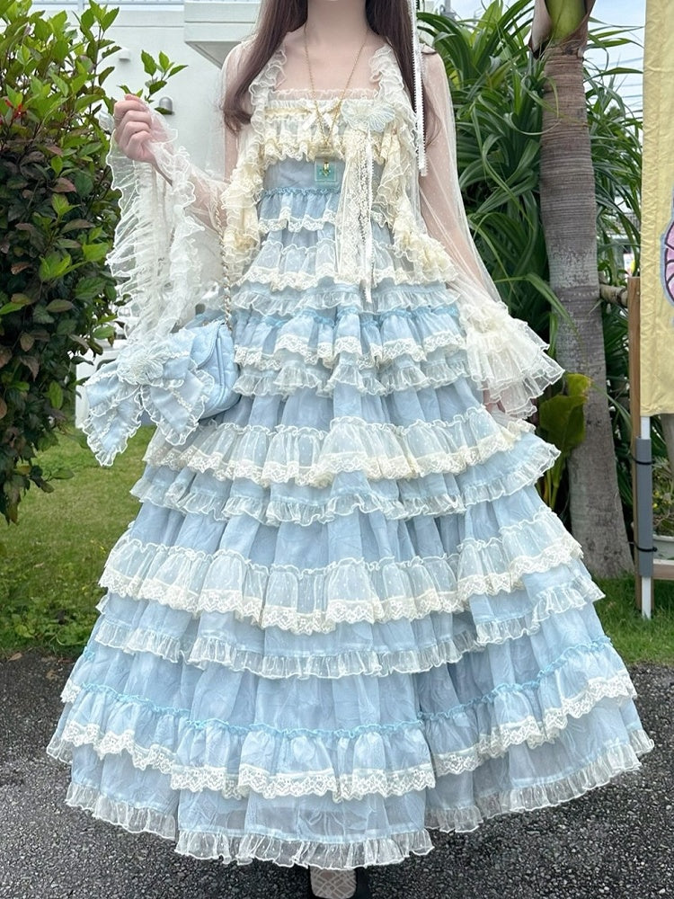 Tulle Ruffled Beige Top Lolita Lace