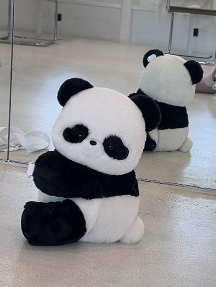 Cute Giant Panda Black and White Plush Backpack/Crossbody