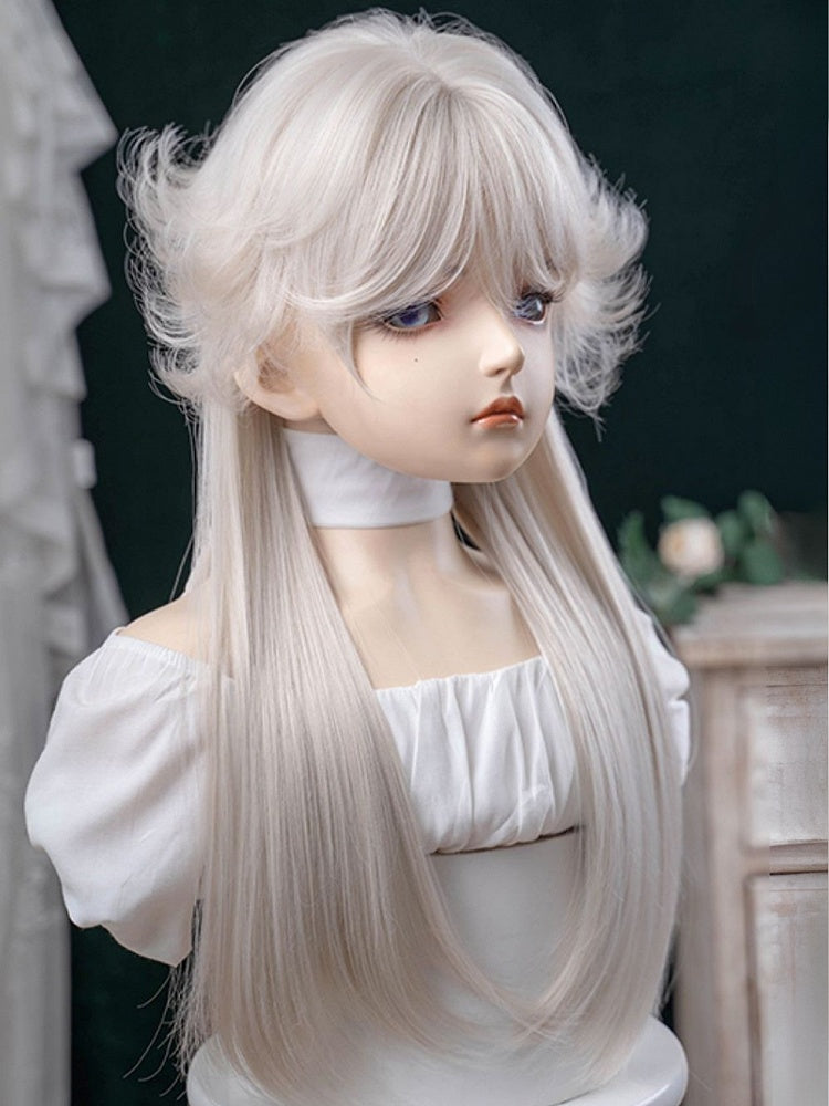 Blonde Bangs 72 With Air Beige Straight Wig CM Length