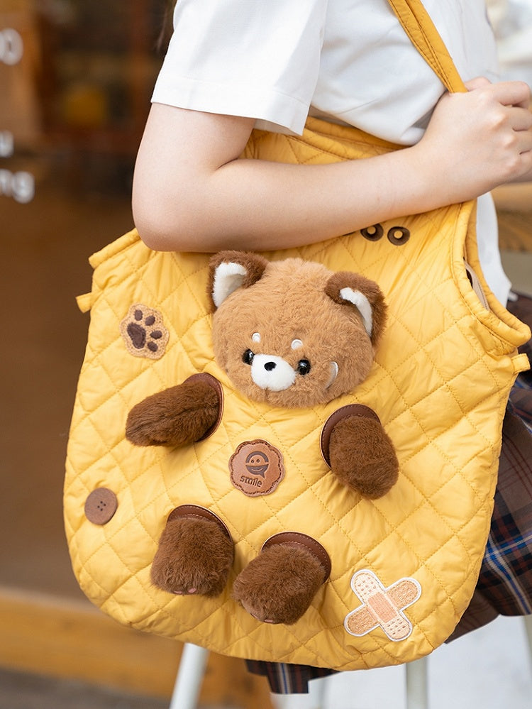 Design Yellow Detachable Bag With 3 Cut-out Crossbody Options Plushie