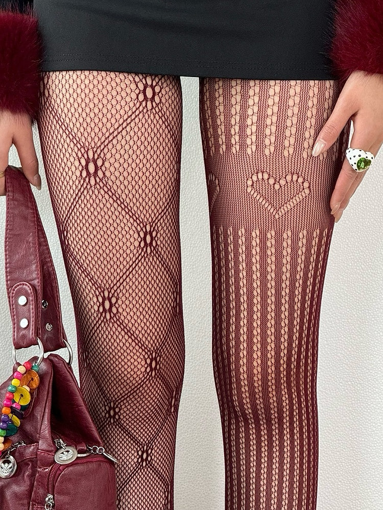 Y2K 5 Options Tights Asymmetrical Design Color