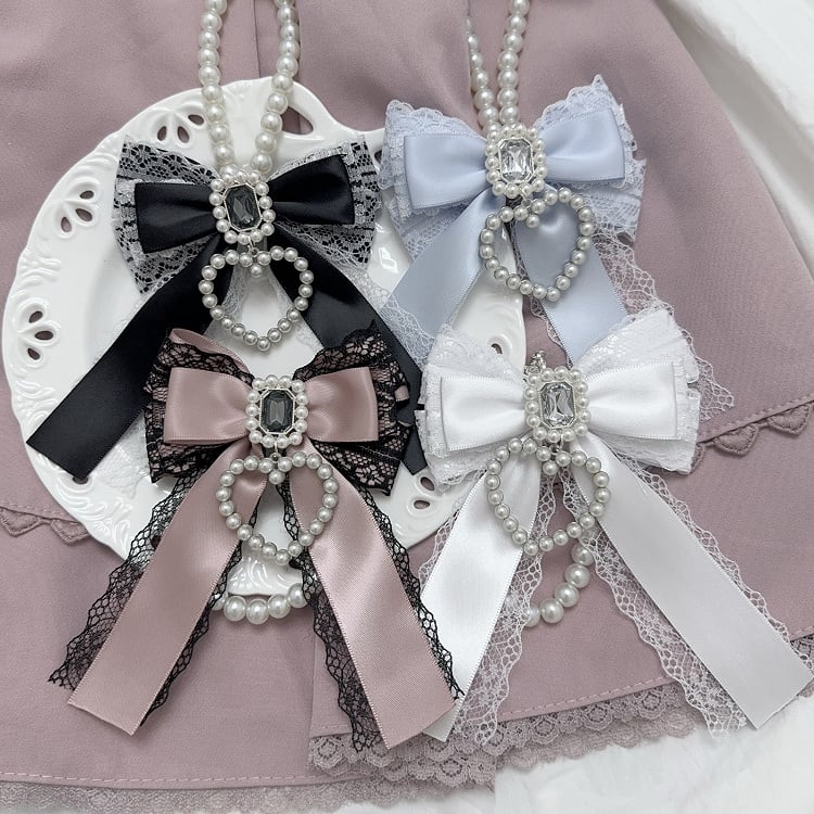 Jirai Kei Strasssteine verziert Perlen Herz Charm Bowknot Charm