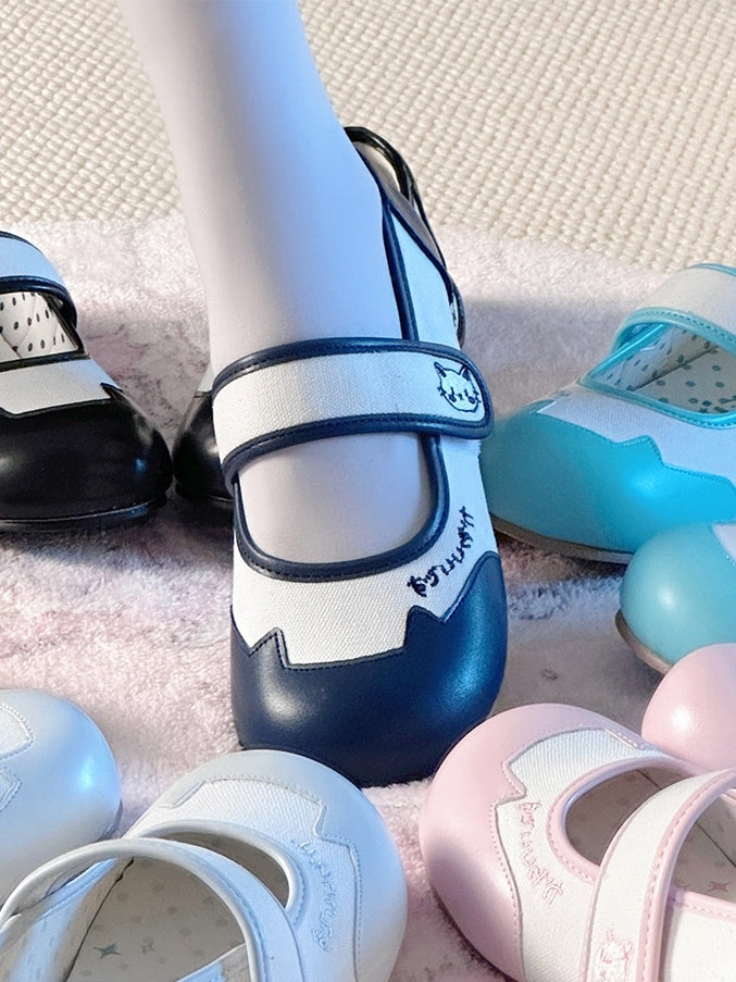 Schuhe mit Katzenohren, Dark Kitty, Jane Mary Design, Sweet Blue –