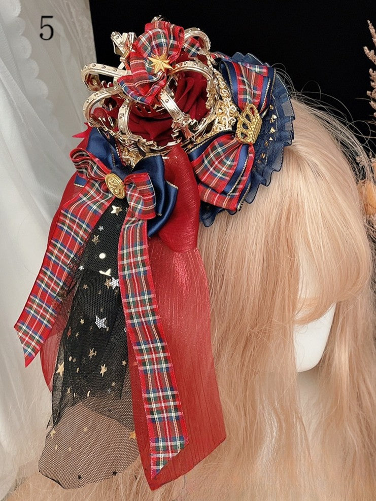 Hime Lolita Minihut mit Blumenmuster und Schleife