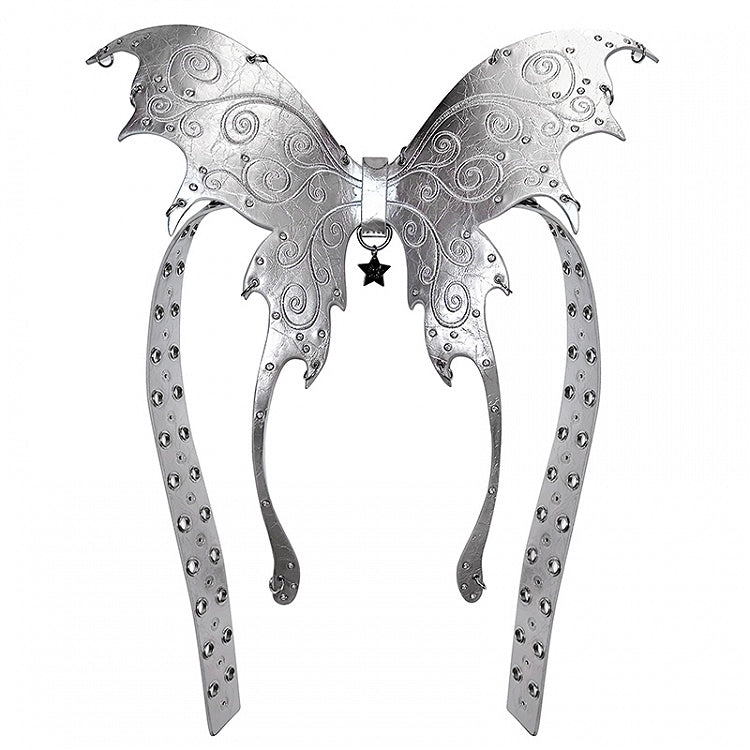 Punk Black/Silver Butterfly Waist Belt