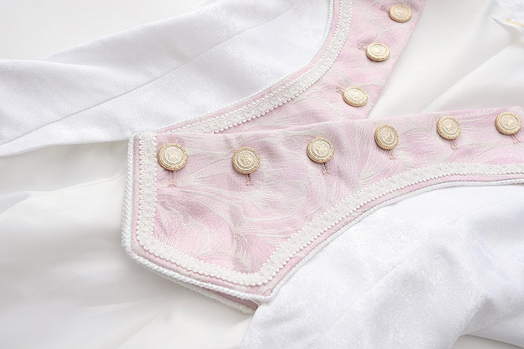 and Aristocrat Long Fashion Waistcoat White Pink Ouji Lolita