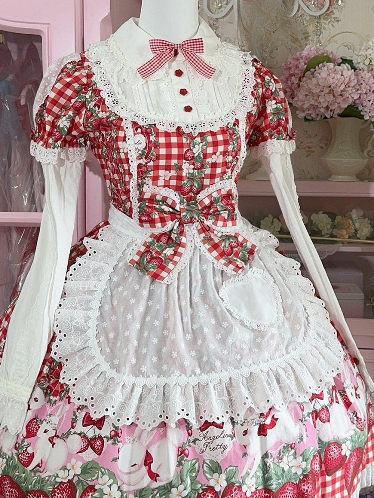 3 Apron Polka-dot Pattern Trim Heart Color Options Lace Applique