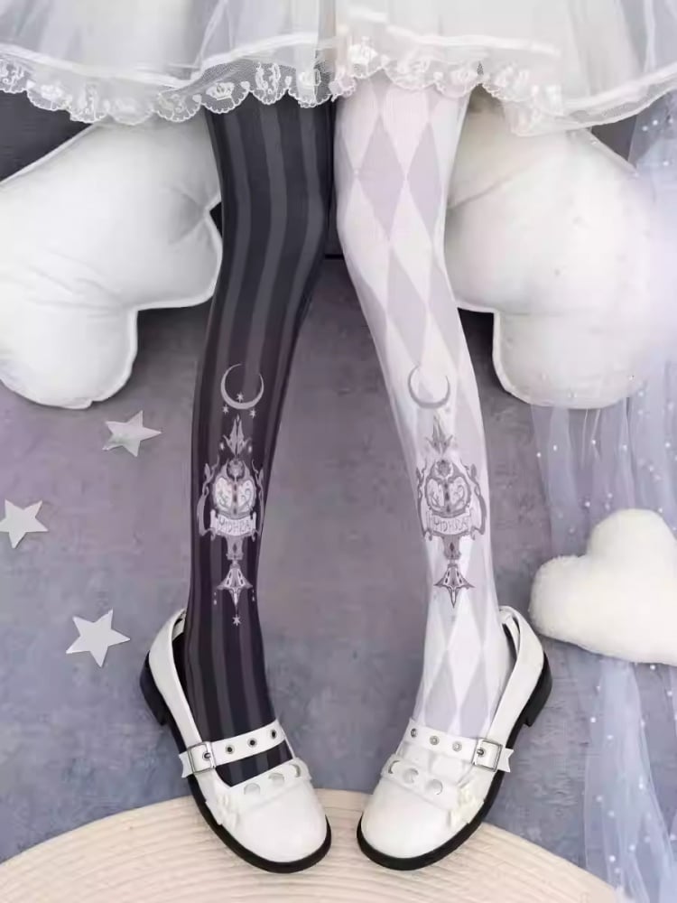 Mignight Cirous Diamond Lattice Thigh Stocking