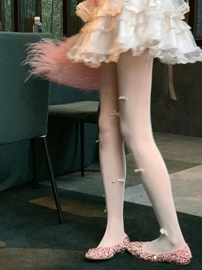 Details Tights Bowknot Black/Gray/White