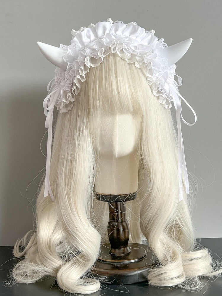 Lace and Color Hairband Devil 8 – Accents with Horn Ruffles Gothic Options