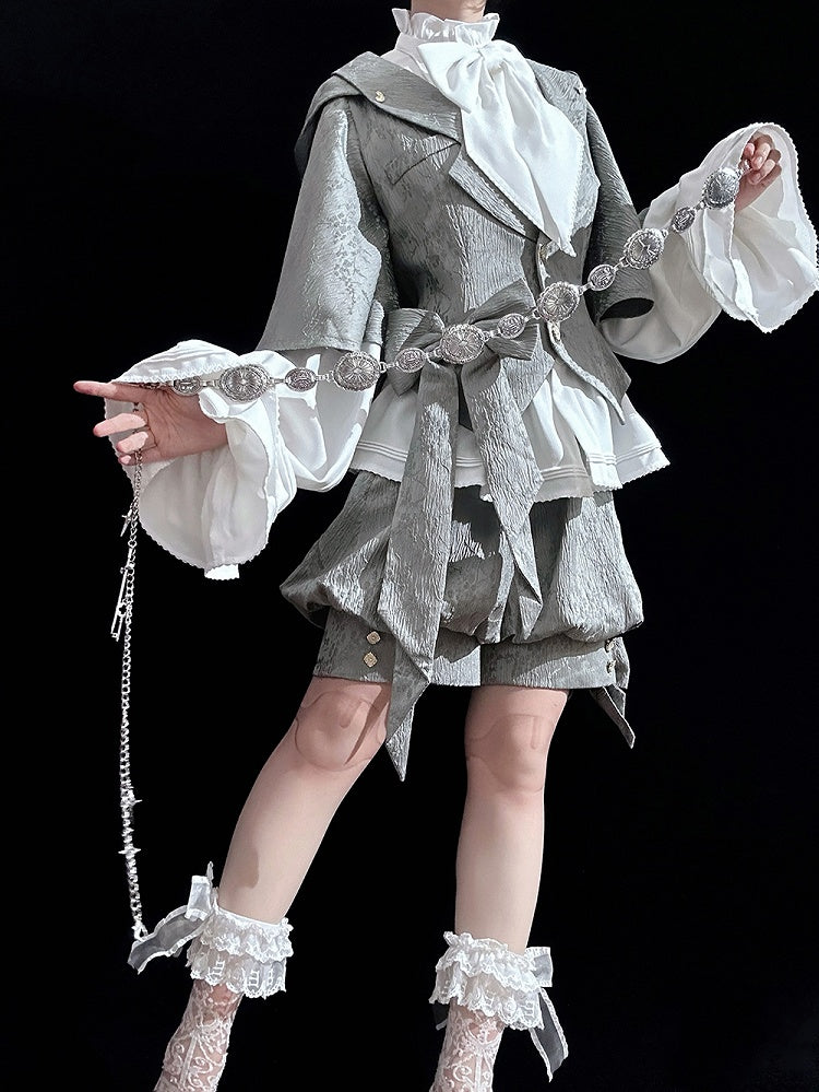 Ears Jacket Hood Gray Ouji Bunny Oversized Fashion with