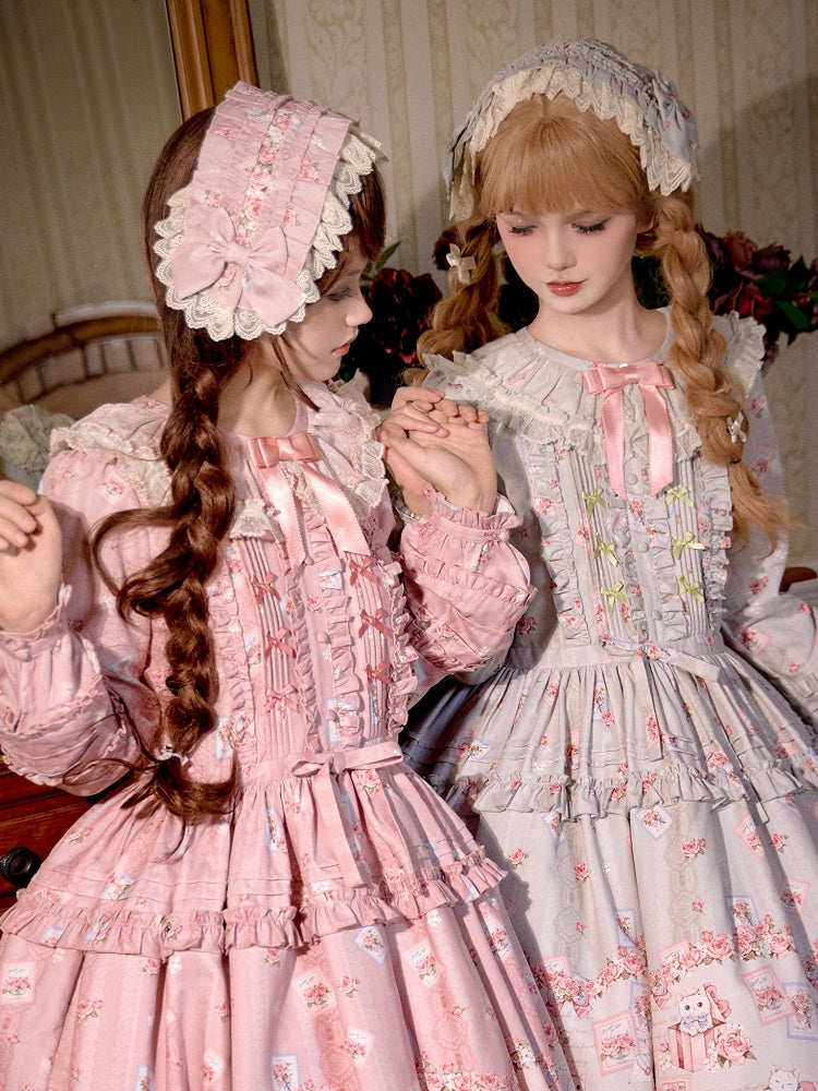 Haarband mit Blumenmuster in Rosa/Grün