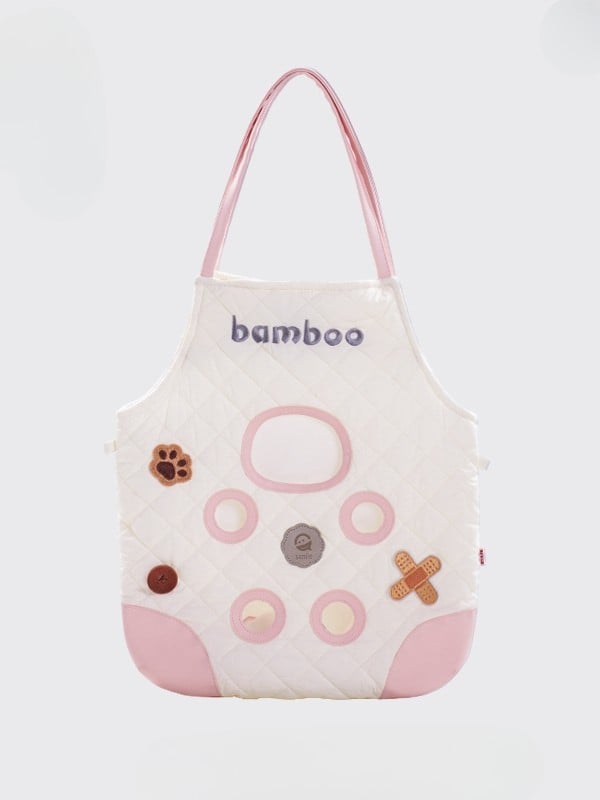 Design Crossbody Cut-out WhitePink Bag