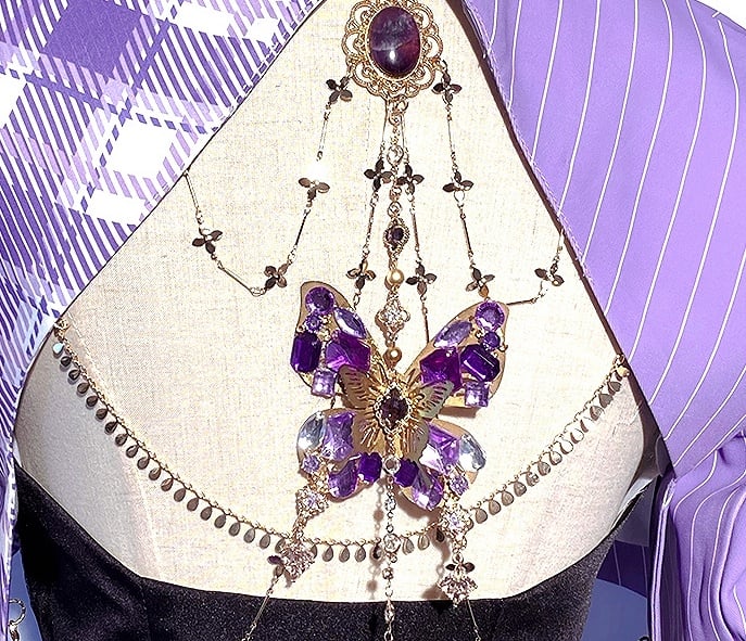 Bavaria / Set Blazer Cropped Top Full Skirt Corset Lolita Outfit - Style Waistcoat Purple Octoberfest