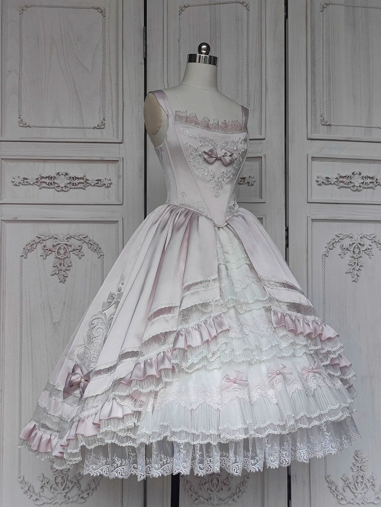 Robe de mariée élégante rose clair Hanayome Lolita JSK, ensemble complet