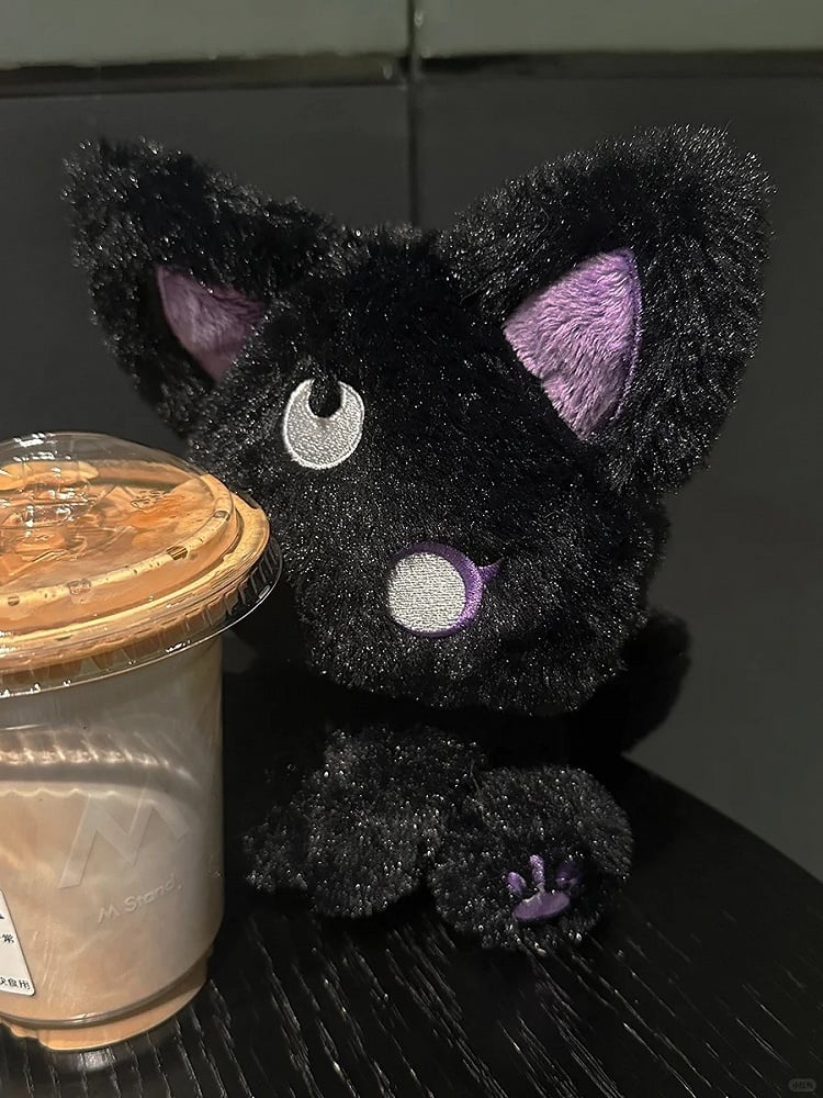 Black and Purple Gothic Magic Kitty Plushie