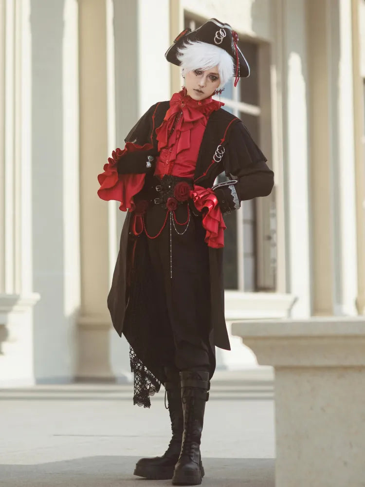 Belt Ouji Separate Lolita Black Pants Corset with Fashion