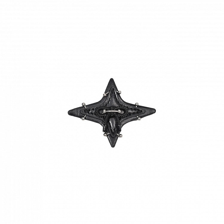 Black/White Star-shaped Punk Hairclip