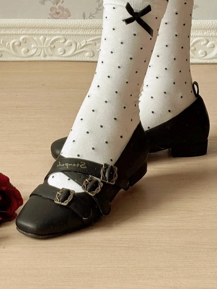 Toe Low Brown mit Design Heels Lolita Crisscross Classic Schuhe Square