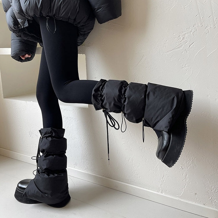 White/Grey/Black Drawstring Thicken Leg Warmers