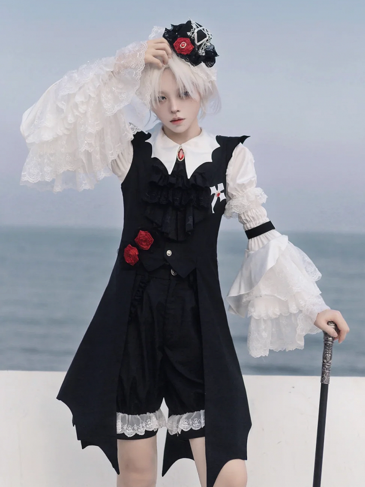 Mini Lolita Red Black Hat Gothic Rose