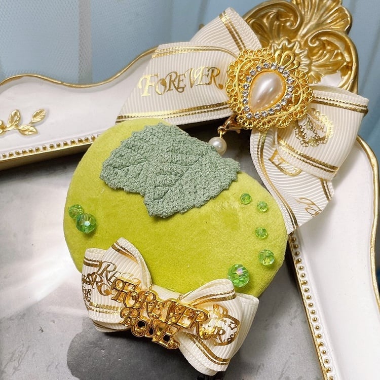 Und verzierte Schleife Apfel Brosche Perlen rot/grün Strass Charme