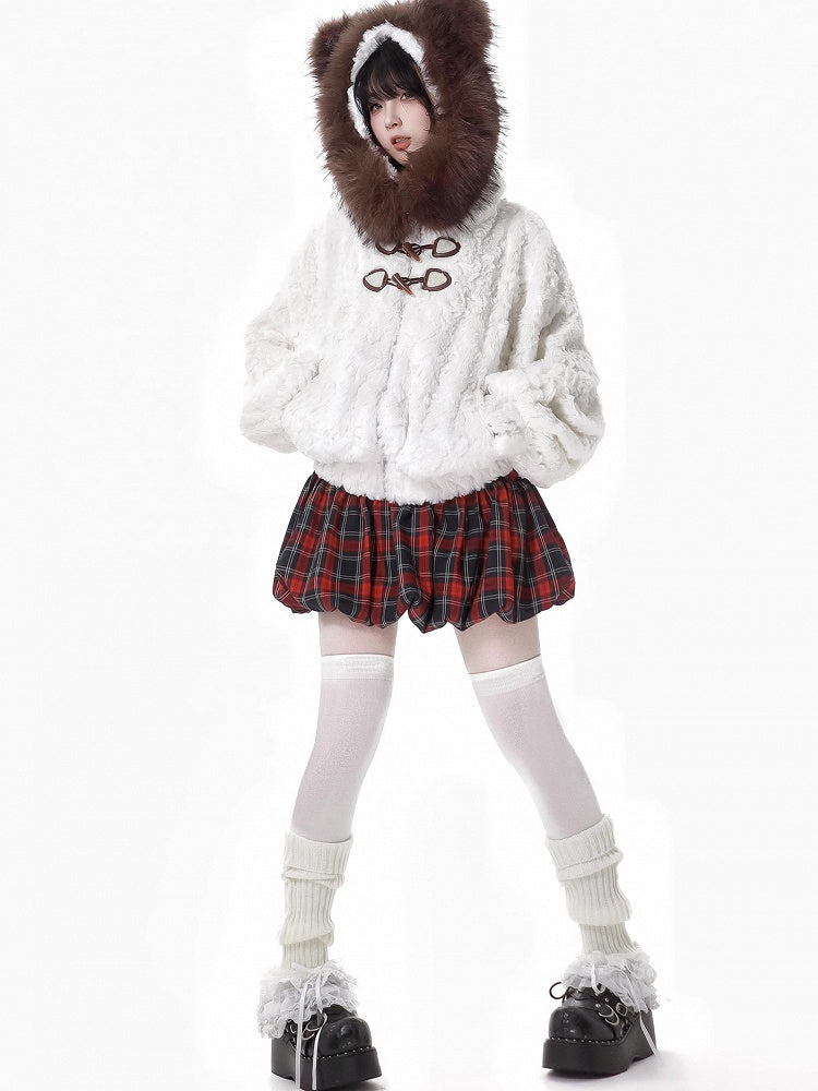 Red Plaid Bubble Skirt