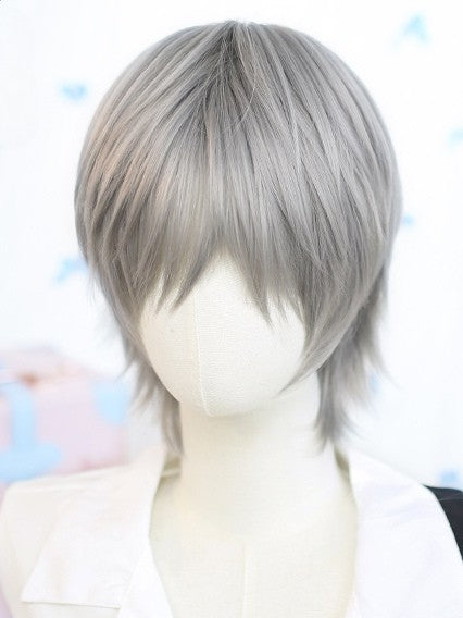 Short Ouji Gray Wig Straight 25-30CM