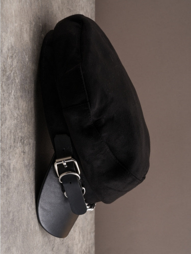 Hut-Stern-Herz-Charme mit schwarzer Design-Schnalle, Gothic-Barettkette