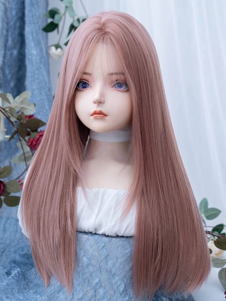 Length 63CM Pink Straight Wig