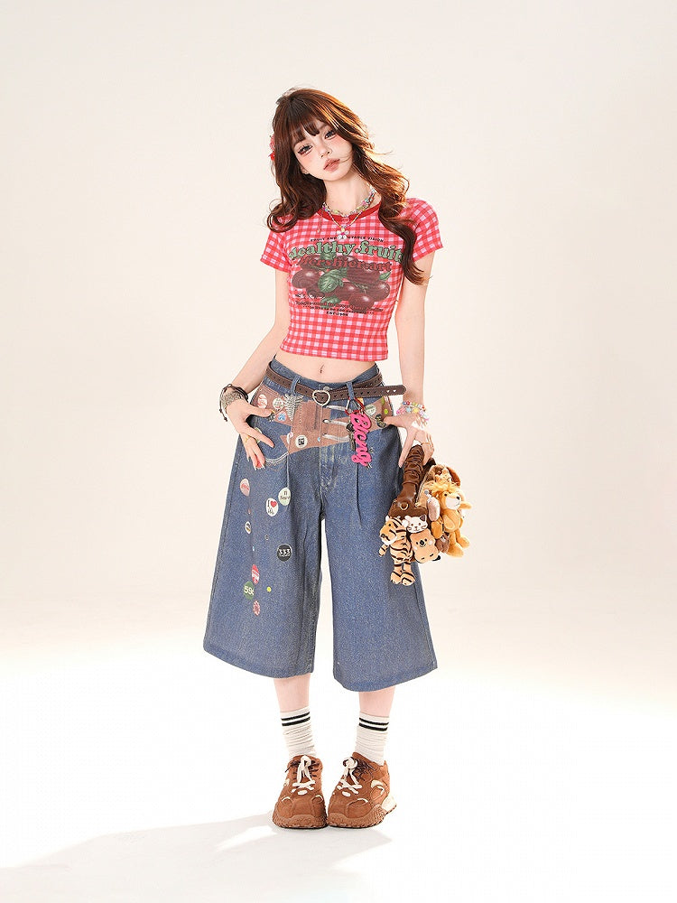 Blue Low Waist Straight-leg Jeans
