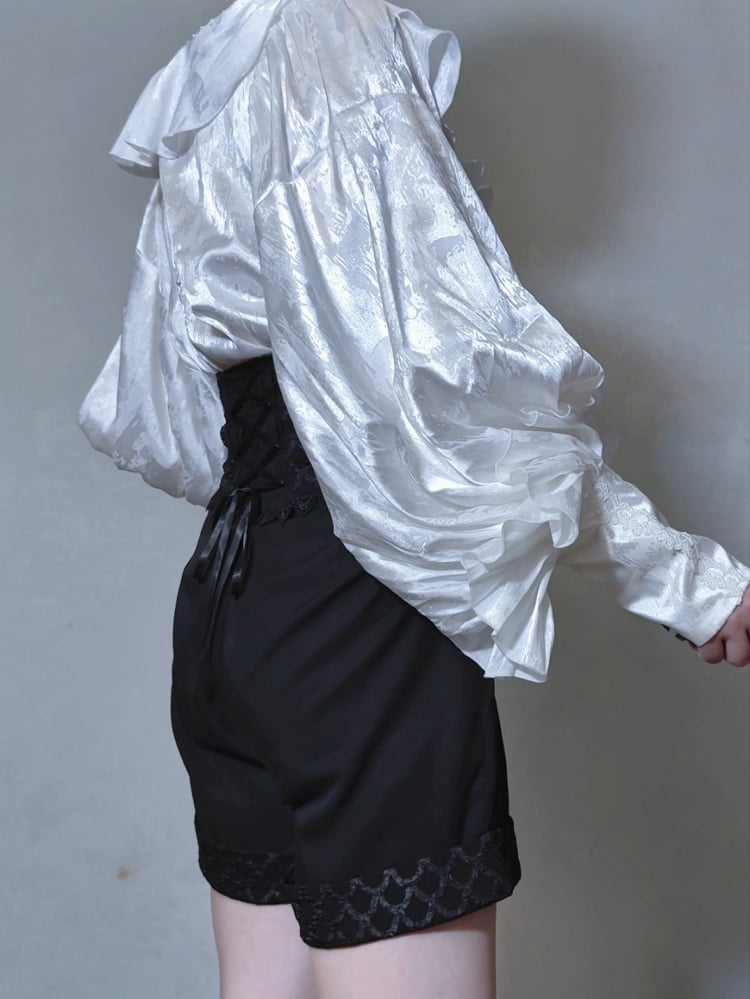 Corset Black Belt High Shorts Waist Boned Ouji Prince Lolita