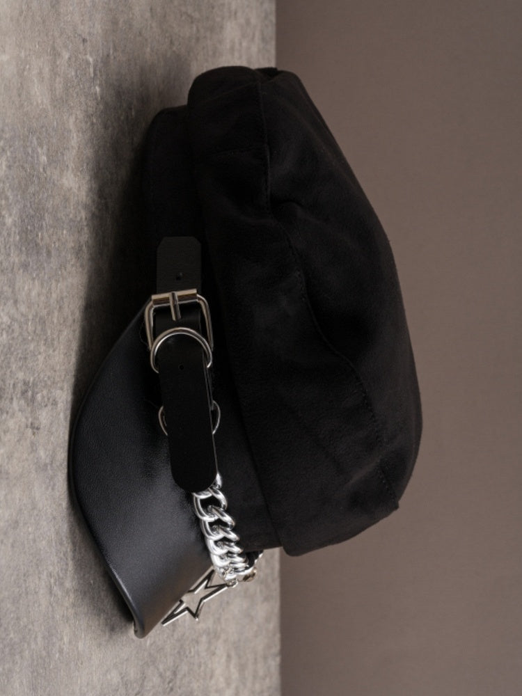 Hut-Stern-Herz-Charme mit schwarzer Design-Schnalle, Gothic-Barettkette