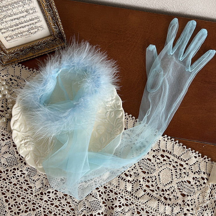Gloves Options Shaggy 9 Tulle Cuffs Color