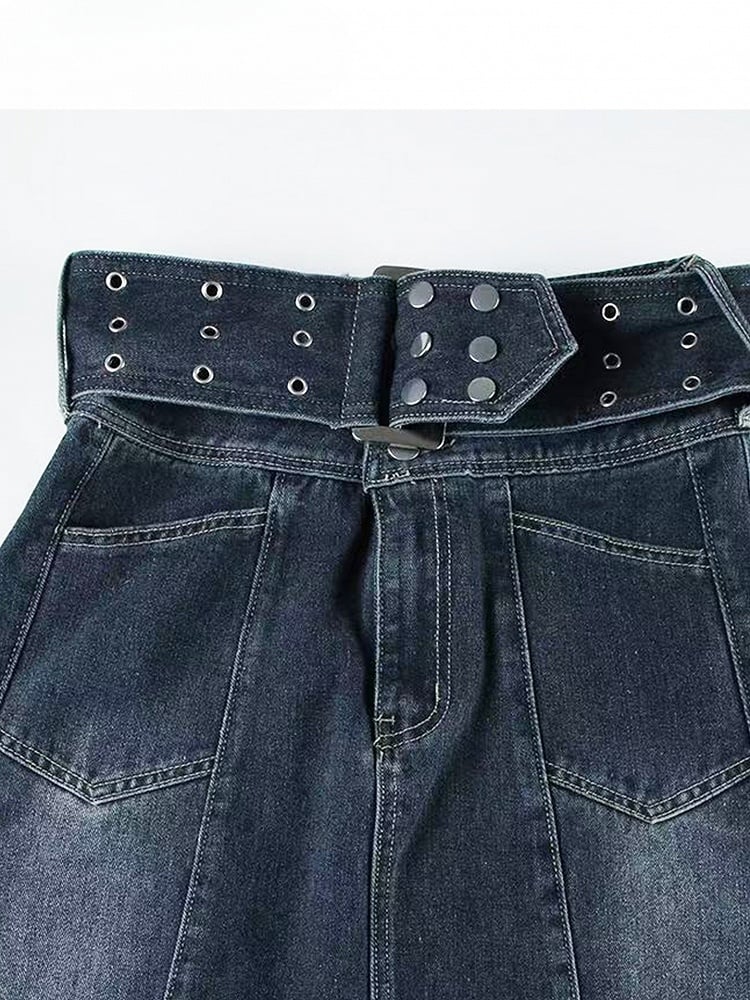 Skirt Blue A-Line Dark
