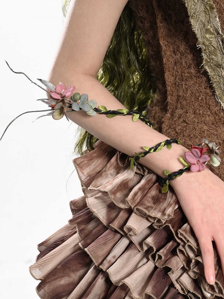 Bracelets de vignes vertes féeriques florales