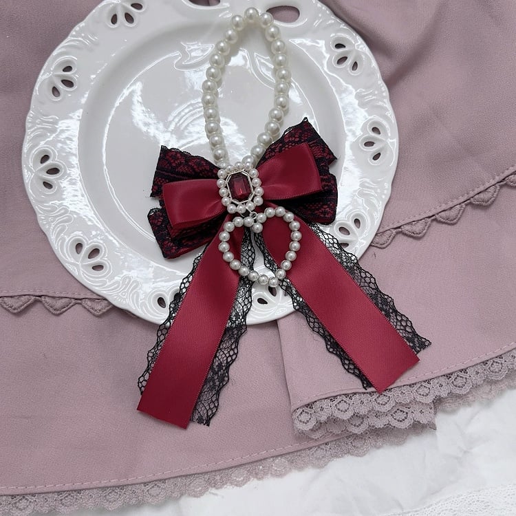 Jirai Kei Strasssteine verziert Perlen Herz Charm Bowknot Charm