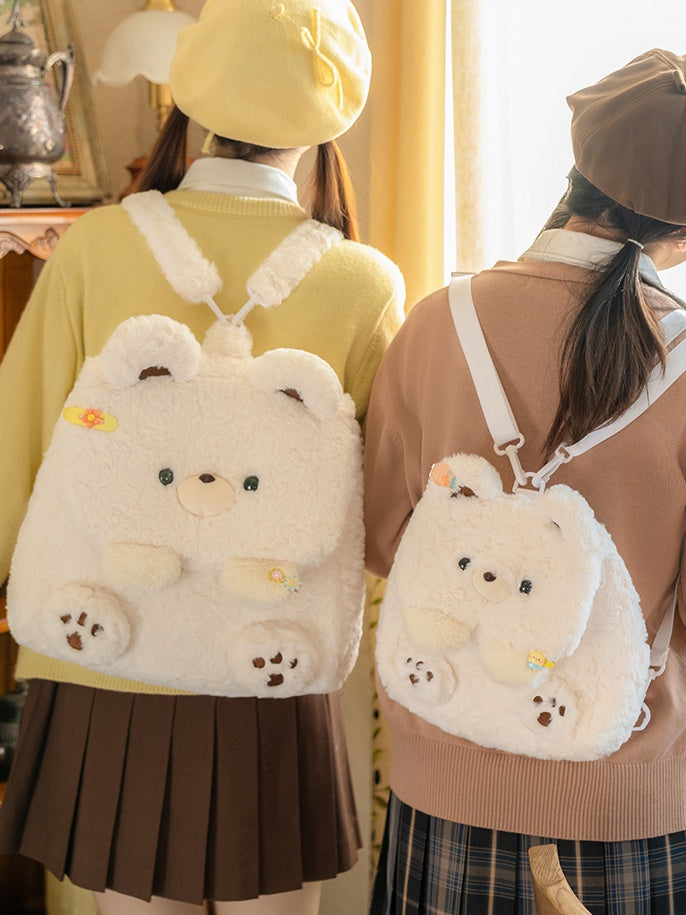 Weißer Bär Plüsch Klappe Rucksack Tasche Mittel/Groß