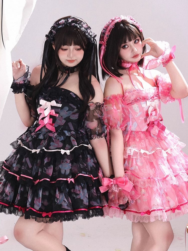 / Black Hairband Blue Pink