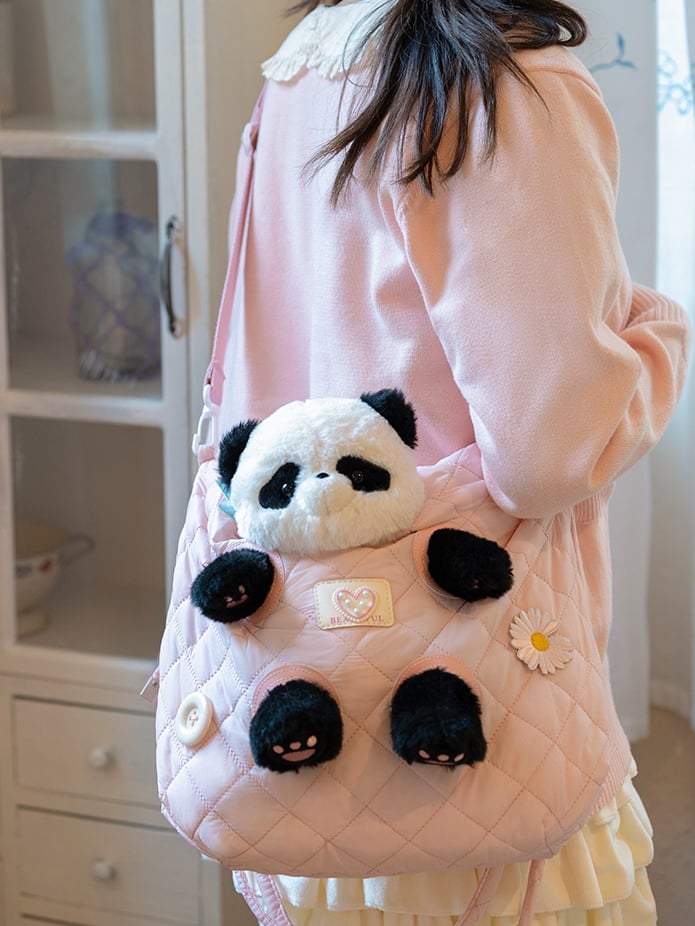 With 4 Pink Crossbody Design Plushie Bag Detachable Cut-out Options