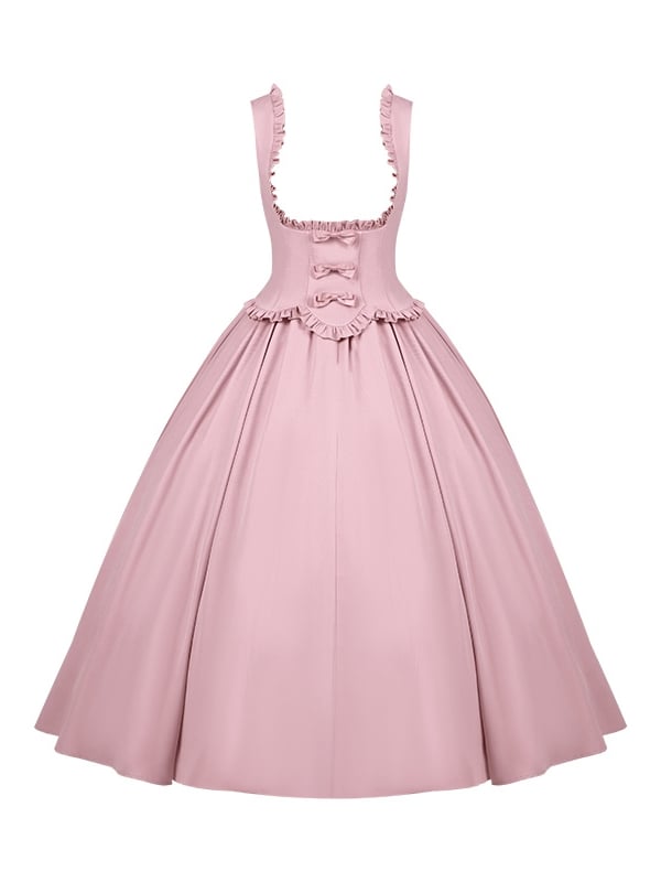 Bust Dress Edge Pink Under Scalloped Jumper Skirt Ruffle Lolita Trimming Classic Elegant