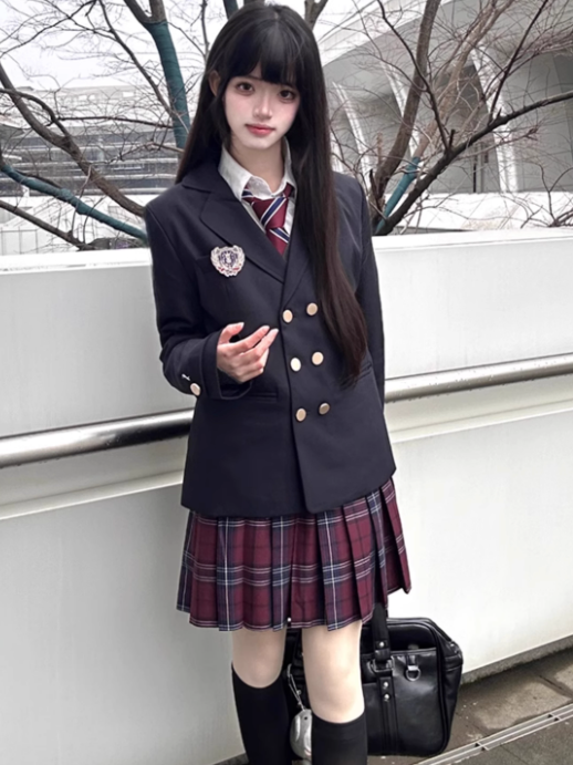 Muster JK Plaid Rot Uniform Rock 45CM Plissee