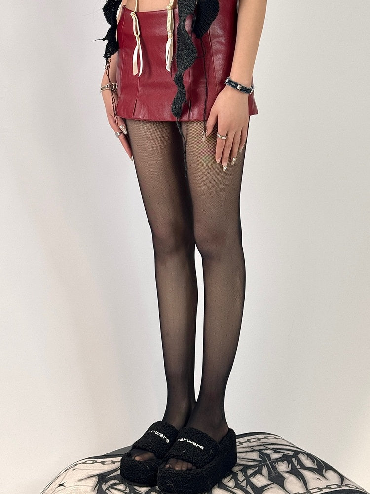 Strumpfhose Schwarz/Braun Halbtransparent