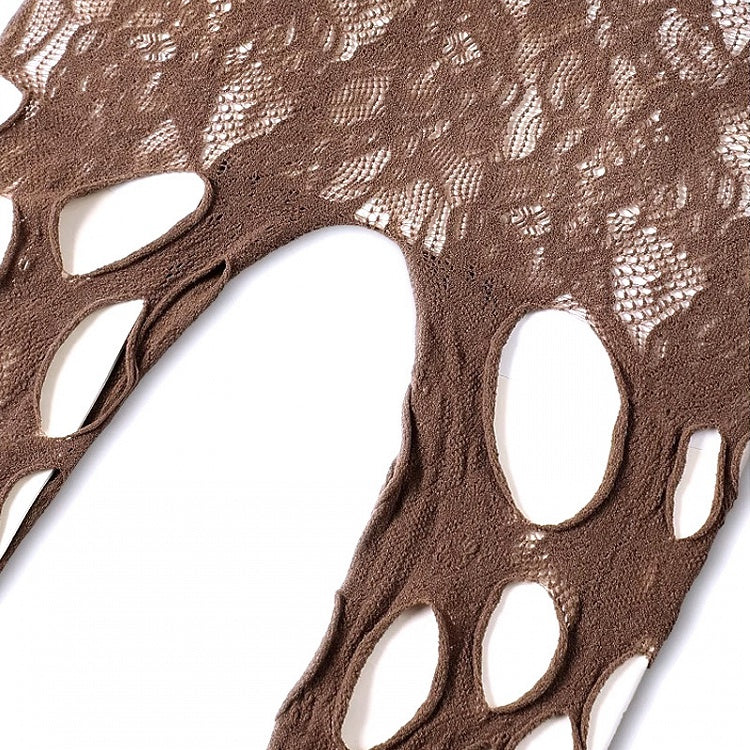 Black / White / Gray / Brown Cutout Fishnet Tights