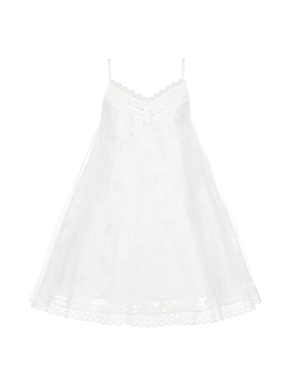 White Version Straps Spaghetti Short Dress Adjustable V-neck