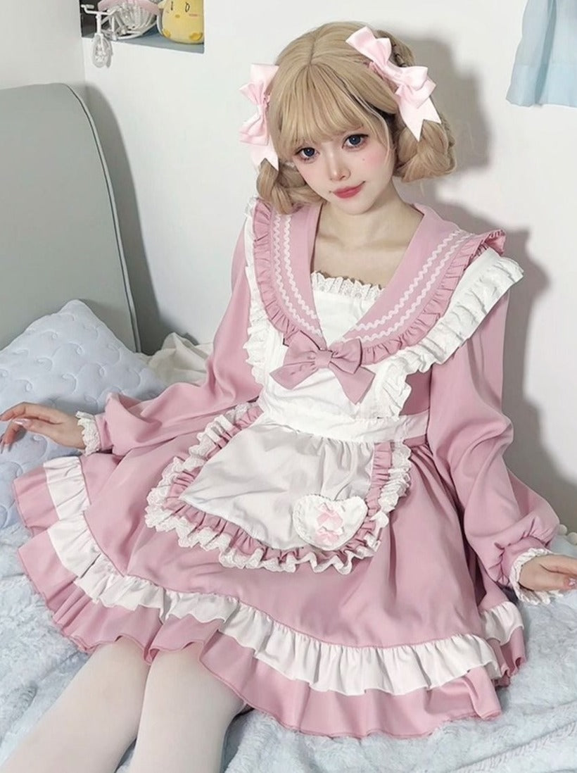 Robe de demoiselle d'honneur style marinière style collège lolita