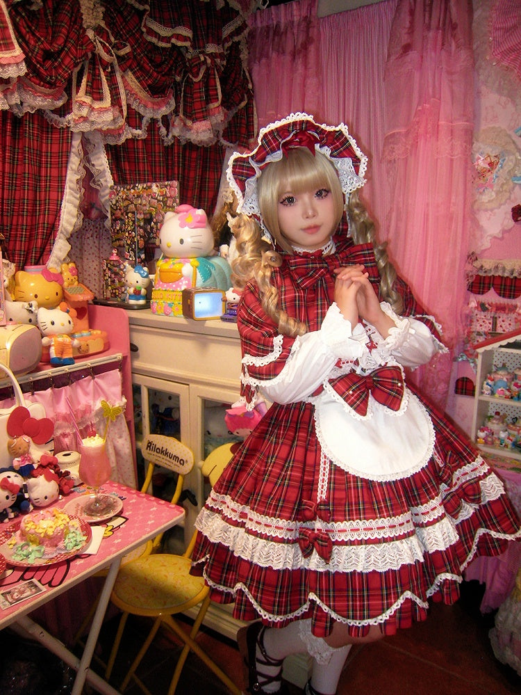 Design Lolita Trim Spitze Bär Schürze Ohr Weiß mit