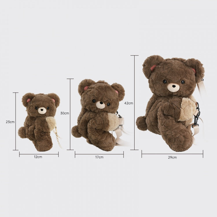 Cute Teddy Brown Plush Backpack/Crossbody