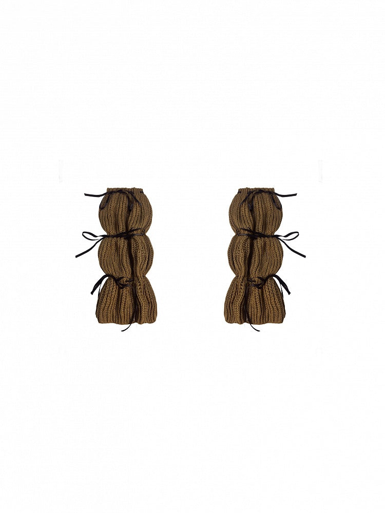 Black/Apricot/Brown Knit Leg Warmers